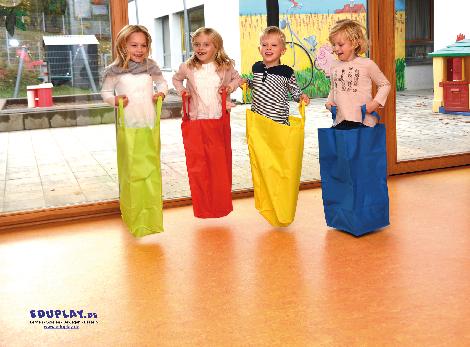 Hüpfsack, 4er Set Um die Wette Sackhüpfen - Kisus - Kinder, Spiel und Spaß