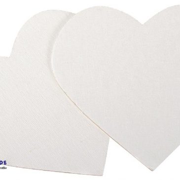 Leinwandherzen 5er Set - Kisus - Kinder Spiel und Spaß - Bastelbedarf - Muttertag