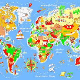 Spielteppich Welt 140 x 200 cm - Kisus e.K. - Kinder, SPiel und Spaß - Teppich Kindergarten