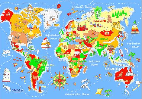 Spielteppich Welt 140 x 200 cm - Kisus e.K. - Kinder, SPiel und Spaß - Teppich Kindergarten