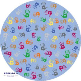 Teppich Hände Rund 200 cm Rote, grüne, gelbe Hände - Kisus e.K. - Kinder, Spiel und Spaß - kindergarten, krippe, kindergartenversand, kita, krippenausstattung