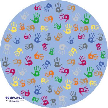 Teppich Hände Rund 200 cm Rote, grüne, gelbe Hände - Kisus e.K. - Kinder, Spiel und Spaß - kindergarten, krippe, kindergartenversand, kita, krippenausstattung