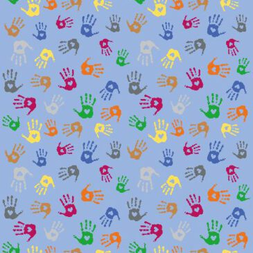 Teppich Hände Rechteck 300 x 200 cm Rote, grüne, gelbe Hände - Kisus e.K. - Kinder, SPiel und Spaß - Kindergarten einrichtung