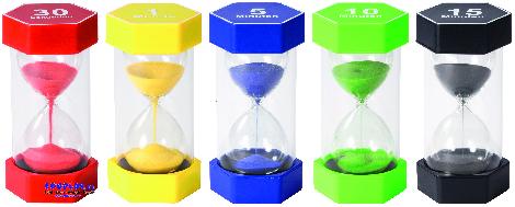 Mega Sanduhren-Set 30 sek, 1, 5, 10, 15 min Zeit visualisieren - Kisus e.K. - Kinder, Spiel und Spaß