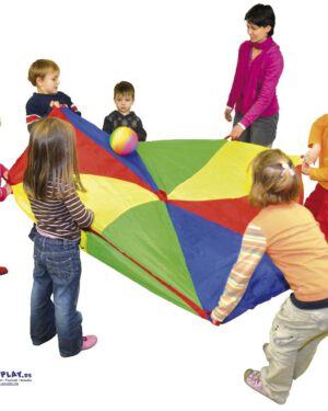 Schwungtuch Mit vereinten Kräften ... wenn alle Kinder gleichzeitig schwingen, fliegen die Bälle oder Luftballons in die Höhe. Spielspaß für drinnen und draußen. Fördert die Auge-Hand-Koordination und das Gefühl für Rhythmus - Kisus e.K. - Kinder, spiel und spaß - Kindergartenbedarf