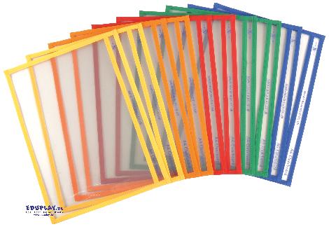 Transparenthüllen 10 Stück Buchseiten beschreiben? ... Ja, auf Klarsichthülle Die glasklaren, festen, mit farbigem Textilband eingefassten Hüllen sind mit Whiteboard-Markern beidseitig beschreibbar und leicht zu reinigen.