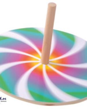 Spielkreisel mit 10 Scheiben Faszinierende Muster ... entstehen beim Drehen des Kreisels und dieser sieht dank der verschiedenen Motivscheiben aus Karton immer wieder neu aus.