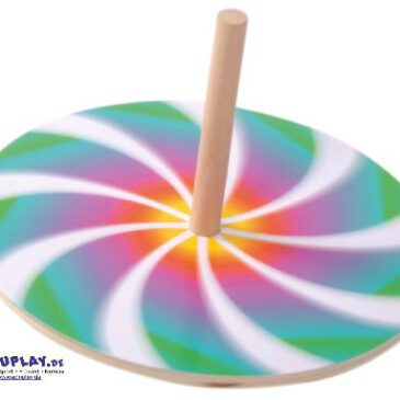 Spielkreisel mit 10 Scheiben Faszinierende Muster ... entstehen beim Drehen des Kreisels und dieser sieht dank der verschiedenen Motivscheiben aus Karton immer wieder neu aus.