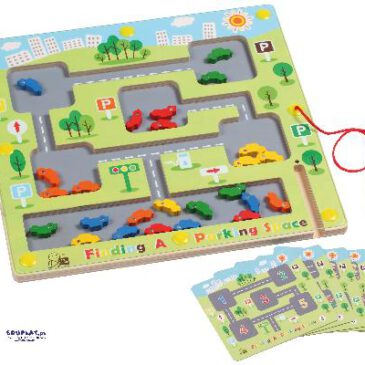 Finde einen Parkplatz 25 bunte Autos ... wollen mit etwas Geschick durch die schmalen Gassen gefahren werden, um den gleichfarbigen Parkplatz zu erreichen. - Kisus e.K. - Kinder, Spiel und Spaß - kindergarten, kita, vorschule