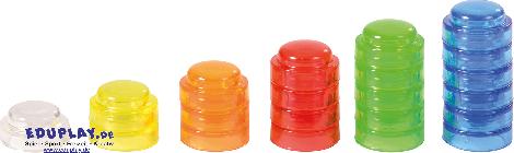Stapelhütchen transparent 1000 Stück 1.000 farbenfrohe Kunststoff-Hütchen ... zum Stapeln, Sortieren und Zählen. Kisus e.K. - Kinder, Spiel und Spaß - Kindergarten, kita