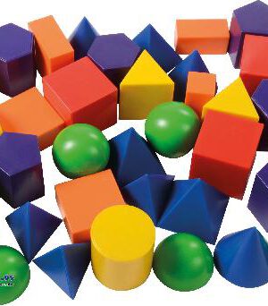 Geoformen farbig 36 Stück Pyramiden, Quader, Säulen ... zum Bauen, spielen und Kennenlernen der geometrischen Körper. Kisus e.K. - Kinder, Spiel und Spaß - Kindergarte, KITA, Vorschule, Schule