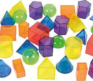 Geoformen transparent 36 Stück Pyramiden, Quader, Säulen ... zum Bauen, spielen und Kennenlernen der geometrischen Körper.