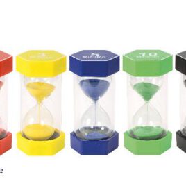 Riesen Sanduhren-Set 2, 3, 5, 10, 15 min - Zeit visualisieren ... Darf ich noch fünf Minuten fernsehen? Die Sanduhren zeigen, wie z. B. fünf Minuten Zeit verrinnen. Kinder entwickeln ein Gefühl für die Zeit und lernen, sie einzuteilen: 3 Minuten Zähne putzen, 10 Minuten Lesen üben, 15 Minuten Spielen. - Kisus e.K. - Kinder, Spiel und Spaß - Kindergartenausstattung KITA KIGA