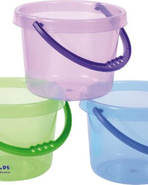 Transparente Eimer 6-tlg. Praktisch: Wie voll der Eimer ist ... sieht man durch das transparente Material. Die Eimer in 6 verschiedenen Farben haben einen Tragegriff und sind stapelbar. - Kisus e.K. - Kinder, Spiel und Spaß - Experimente, Kindergarten, KITA