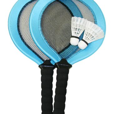 Badminton Set Treffsicher mit kurzem Stiel ... Die Rackets sind aus Kunststoff mit Neopren und Netz bespannt - Kisus e.K. - Kinder, Spiel und spaß - Federball