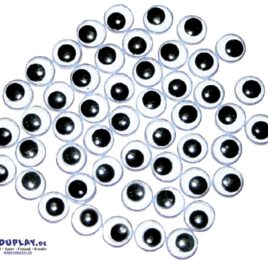 Wackelaugen 8 mm Schwarz/Weiß
