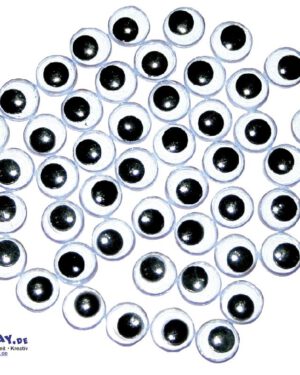 Wackelaugen 8 mm Schwarz/Weiß