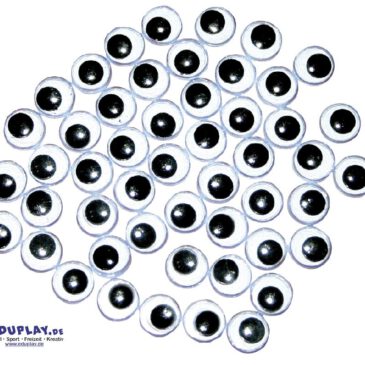 Wackelaugen 8 mm Schwarz/Weiß