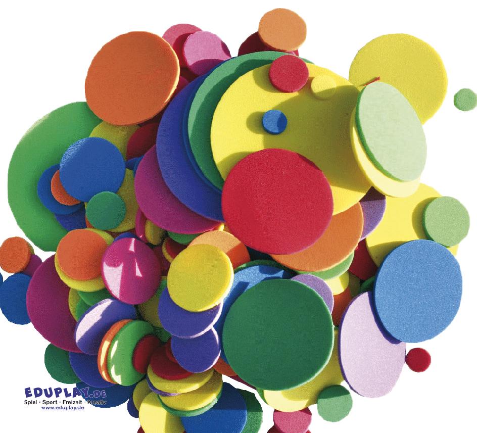 Moosgummi, Kreise Große und kleine Kreise ... für Blumen, Raupen und Muster. - Kisus e.K. - Kinder, Spiel und spaß - bastelbedarf, kindergarten