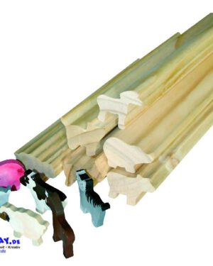 Profilholz Bauernhoftiere Viel Bastelmaterial ... für Kiga-Gruppen. Figuren zum Dekorieren und Basteln in gewünschter Stärke absägen. Aufgeklebt verschönern sie Geschenkkarten, Blumentöpfe... Auch zum Basteln von Schlüsselanhängern.
