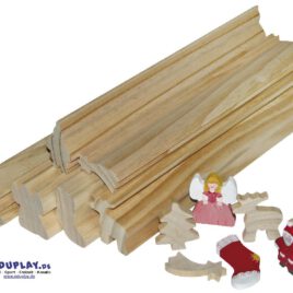 Profilholz Weihnachten Viel Bastelmaterial ... für Kiga-Gruppen. Figuren zum Dekorieren und Basteln in gewünschter Stärke absägen. Aufgeklebt verschönern sie Geschenkkarten, Blumentöpfe... Auch zum Basteln von Schlüsselanhängern. - Kisus e.K. - Kinder, Spiel und spaß - bastelbedarf, christbaum, engel, stern, nikolaus