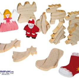 Holzfiguren Weihnachten Bereit zum Anmalen ... für Kiga-Gruppen. Holzfiguren zum Spielen, Verzieren und Verschenken. - Kisus e.K. - Kinder, Spiel und spaß - Engel, Nikolaus, Christbaum, Stern