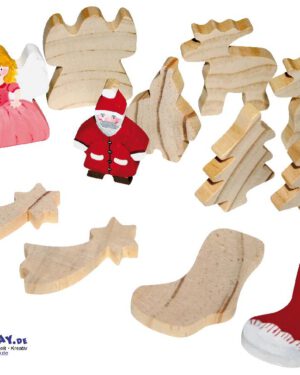 Holzfiguren Weihnachten Bereit zum Anmalen ... für Kiga-Gruppen. Holzfiguren zum Spielen, Verzieren und Verschenken. - Kisus e.K. - Kinder, Spiel und spaß - Engel, Nikolaus, Christbaum, Stern