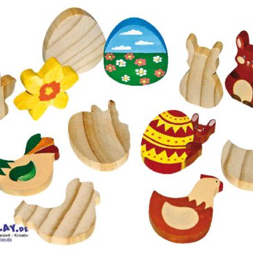 Holzfiguren Ostern Bereit zum Anmalen ... für Kiga-Gruppen. Holzfiguren zum Spielen, Verzieren und Verschenken. - Kisus e.K. - Kinder, Spiel und Spaß - bastelbedarf, osterhase, osterei