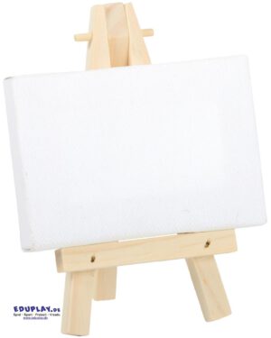 Mini-Staffelei Ein Gruß, Motivation oder Geschenk ... Zum Geburtstag, als Namensschild am Tisch oder für Mini-Kunstwerke - die kleine Staffelei und der Miniatur-Keilrahmen sind ein tolles Duo und auch einzeln verwendbar. - Kisus e.K. - Kinder, Spiel und Spaß - Großhandel Bastelbedarf