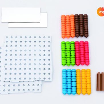 Weplay Beanstalk Böhnchen für Böhnchen aufstecken ... Ob in die Breite oder in die Höhe, mit den Beanstalks von Weplay sind superkreative 2D und 3D Kreationen möglich.