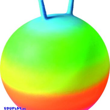 Regenbogen-Hüpfball Gute-Laune-Hüpfball ... Der Regenbogen-Hüpfball ist ein echter Hingucker - damit will bestimmt jedes Kind einmal hopsen und Spaß haben. An den Griffen kann man sich auch für große Sprünge gut festhalten. Stärkt die Beinmuskulatur, Koordination und den Gleichgewichtssinn. - Kisus e.K. - Kinder, Spiel und Spaß - kindergarten, kita, krippe, sportverein ausstattung