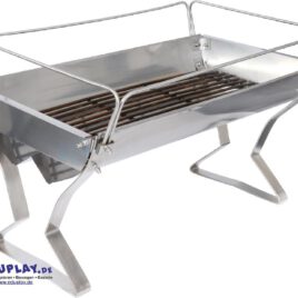 Stockbrot Grill Portabler Grill ... Mit dem Stockbrot Grill wird die Zubereitung des Essens für die Kinder zu einem Erlebnis. Sechs bis acht Kinder haben rund um den Grill locker Platz, um mit Spieß-Abstand ihre Speisen über dem Feuer zu grillen. Durch die seitlichen Öffnungen wird dem Feuer ausreichend Luft zugeführt, um gut zu brennen. Durch seine kompakte Form kann der Grill im kalten Zustand immer wieder an anderen Plätzen im Kiga aufgestellt werden, zum Beispiel auch für ein Lagerfeuer. - Kisus e.K. - Kinder, Spiel und Spaß - Fach-Großhandel Kindergartenausstattung, Spielwaren und Bastelbedarf