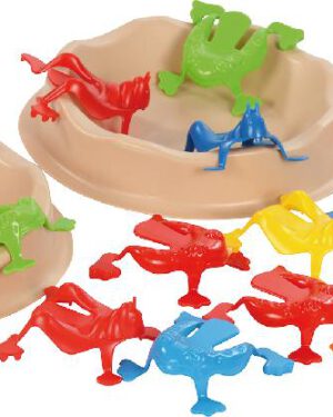 Frosch und Grillen Hüpfspiel Mega Wessen Grillen oder Frösche sind als erstes im Ziel? Immer wieder Spaß bereitet dieser Spieleklassiker mit extra großen Tierchen. Tipp: Malen Sie auf eine Papierrolle einen Landschaftsparcours auf mit Feldern, in denen die Frösche und Grillen zwischenlanden müssen bevor sie ins Ziel springen. Das Gute-Laune-Spiel fördert Fingerspitzengefühl, Geschicklichkeit und Kommunikation der Kinder. - Kisus e.K. - Kinder, Spiel und Spaß - Fachgroßhandel für Kindergartenausstattung, Spielwaren und Bastelbedarf