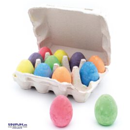 Ostereier-Malkreide 12er Set Kreide in Eierform Die bunten Eier-Malkreiden in 6 fröhlichen Farben liegen toll in der Hand und können aufgrund der Form nicht abbrechen. Material: Kreide, Pappkarton - Kisus e.K. - Kinder, Spiel und Spaß - Fachgroßhandel für Kindergartenaussattung, Spielwaren und Bastelbedarf