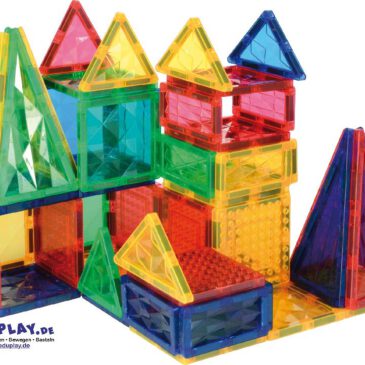 Magnetische Spielsteine 108 Mit magnetischen Spielsteinen Objekte legen und bauen ... Mit Kreativität lassen sich sechs verschiedenen Steinen, die magnetisch aneinander haften, tolle 2D und 3D Formen und Bauwerke konstruieren.