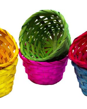 Bambus Körbchen 6er Set farbig Umweltfreundliche Helferlein ... zum Aufbewahren und Sortieren. Perfekt für allerhand von Bastelmaterial oder auch als Geschenkkörbe für den Kindergeburtstag sind sie immer eine schöne und praktische Idee. Ruck zuck sind ein paar Blumen und Herzen aus Karton, Filz,... angeklebt und fertig ist das selbst gestaltete Körbchen. Kisus e.K. - Kinder, Spiel und Spaß - Großhandel für Kita, Kindergarten, Krippe und Schule
