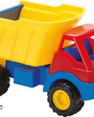 Kipplastwagen mit Flüsterreifen Leiser Laster mit großer Ladefläche ... Durch die Heckklappe lässt sich bei gekippter Ladefläche das Transportgut absetzen. An der Front befindet sich eine Öse, so dass das Fahrzeug mit leisen Gummireifen auch gezogen werden kann. Kisus e.K. - Kinder, Spiel und Spaß
