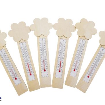 Thermometer DIY Blumen 6er Set Praktische Geschenkidee in allen Wetterlagen ... im Gewächshaus, Gartenhaus, Wintergarten oder im Badezimmer. An vielen Orten ist es wichtig die Temperatur messen zu können. Dieses Thermometer macht es möglich und kann dazu auch noch phantasievoll bemalt und dekoriert werden. Kisus e.K. - Kinder, Spiel und Spaß