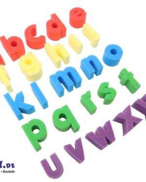 Schwamm-Kleinbuchstaben Set aus 26 Schwammbuchstaben ... einer für jeden Buchstaben des Alphabets in Kleinbuchstaben. Ideal für die Anwendung mit fertig gemischter Farbe. Leicht abwaschbar und immer wieder verwendbar. Kisus e.K. - Kinder, Spiel und Spaß