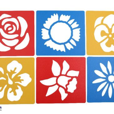 Stencil Blumen 6er Set mit Blumenmotiven