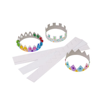 Papierkronen 12er Set 12 Kronen aus weißem Karton ... in 6 verschiedenen Designs. Sie werden flach verpackt geliefert und können so an verschiedene Kopfgrößen angepasst werden. Ideal für Collagen, Dekoration und Schulprojekte. Die Kronen aus Pappe können mit Buntstiften, Filzstiften, Farbe und anderen Dekorationsmaterialien auf unterschiedlichste Weise verziert werden. Ideal für Verkleidungen und fantasievolle Spiele.
