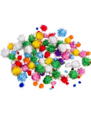 Glitter Pom Poms 100er Set