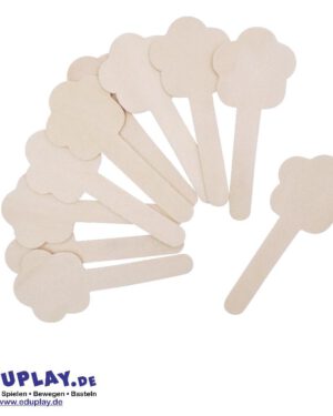 Blumen Holzbastelstäbchen 10er Set 10 blumenförmige Holzstäbchen zum Basteln ... für die Verwendung durch Kinder konzipiert und perfekt für Kunst- und Bastelaktivitäten. Dekoriere mit Buntstiften, Filzstiften, Farbe, Glitter, kleinen Pompons, Pailletten und anderen Bastelmaterialien. Ideal für die Herstellung von Lesezeichen, Namensschildern, Geschenkanhängern und Platzdeckchen, wobei die Kreativität und Fantasie der Kinder gefördert wird. Kisus e.K. - Kinder, Spiel und Spaß - Großhandel für Bastelbedarf - bastelstäbchen holz ideen