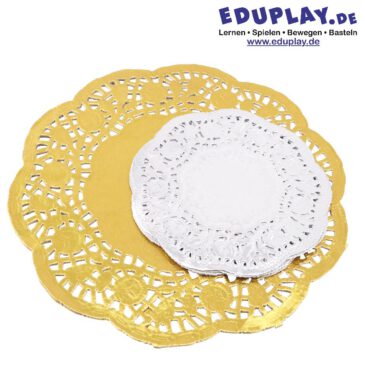 Spitzendeckchen 40er Set Silber und Gold