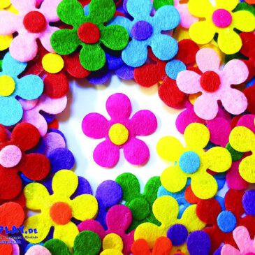 Bunte Filz-Blumen 100er Set