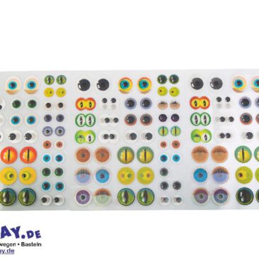 Bunte 3D-Augen flach 144er Set