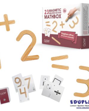 Mathebox 23-tlg. Lege Zahlen und sammle Punkte! ... Welche Zahl ist die größte? Wie lautet die Summe? Wie sieht eine Acht aus? Eine unterhaltsame und kreative Methode zum Üben von Zahlen, Rechnen und Mathematik. Zum Bilden von Zahlen werden die magnetischen Holzteile gedreht, gewendet und zusammengelegt. Mit Anleitung für 12 Spiele, Aufgaben und Aktivitäten! Inhalt: 23 magnetische Bauteile, Spielkarten, Regeln. - Kisus e.K. - Kinder, Spiel und spaß - Großhandel für Kindergarten Kita und Vorschule