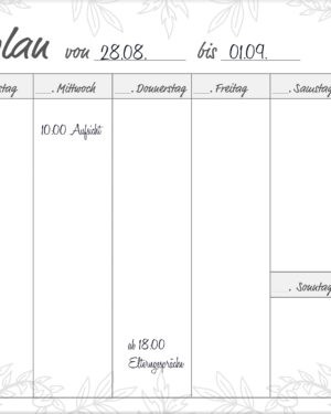 Whiteboard-Wochenplan A4 Meine Woche magnetisch 4-tlg. Alle Termine und Aufgaben im Blick Der Wochenplan bieten viel Platz für Termine und To-Dos. Die seitliche Spalte ist für zusätzliche Notizen. Die Oberfläche ist magnethaftend für die leichte Befestigung von Notizzetteln. Mit non-permanenten Folienstiften kann die Whiteboard-Oberfläche immer wieder neu beschrieben werden. Mit einem QR-Code haben Sie Zugriff auf eine Jahresübersicht des aktuellen Schuljahres. Kisus e.K. - Kinder, Spiel und Spaß - Großhandel für Kita, Kindergargarten, Kinderkrippe, Hort, Schule, Altenheim, Pflegeeinrichtungen