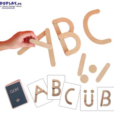 Lerne die Buchstaben 11-tlg. Ein lustiges und kreatives Buchstabenspiel ... das Kindern beibringt, wie Buchstaben aussehen. Lehrreich und erhöht die Neugier auf das Alphabet und das Lesen. Jetzt geht's los! Ziehe eine Karte und lege den abgebileten Buchstaben auf der Karte selbst nach. Für jeden Buchstaben bekommst du einen Stern! Aber Vorsicht vor den Monstern, die Sterne lieben! Wer als erster fünf Sterne hat gewinnt! Geeignet für 1-4 Spieler ab 3 Jahren und dauert etwa 20 Minuten. Inhalt: 11 magnetische Bauteile, Spielkarten, Regeln.