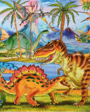 Puzzle Dinosaurier Ganz viel zu entdecken ... gibt es auf diesen wunderschön illustrierten Puzzles. 35 Teile.